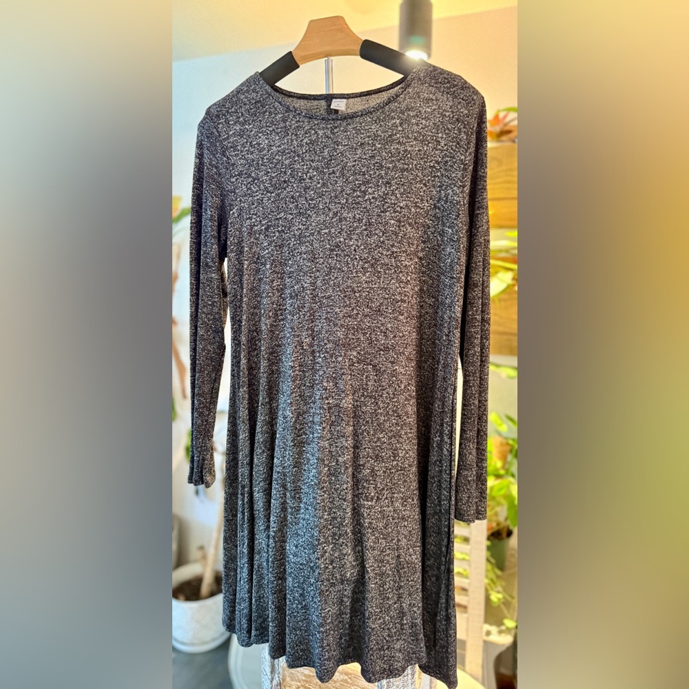 Old Navy Charcoal Gray Knit Long Sleeve Soft Fall Dress M